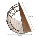 Ver imagem 3 de Cadeira Balanço Ninho Suspenso de Fibra Almofada Impermeável Argila/branco