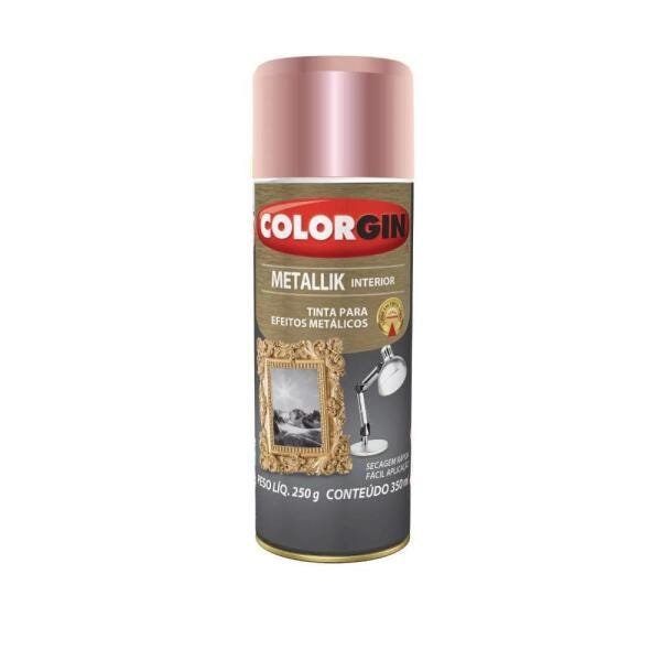 Spray Colorgin Metallik 350ml Rose Gold 56 Interior - 1
