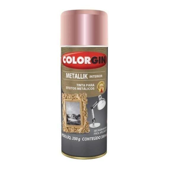 Spray Colorgin Metallik 350ml Rose Gold 56 Interior - 4