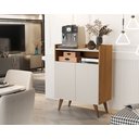 Ver imagem 2 de Balcão / Aparador Buffet Wind Retro 2 Portas:nature / Off White