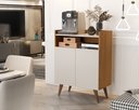 Ver imagem 2 de Balcão / Aparador Buffet Wind Retro 2 Portas:nature / Off White