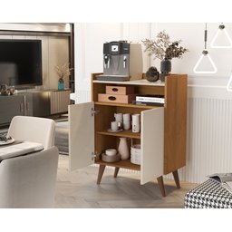 Balcão / Aparador Buffet Wind Retro 2 Portas:nature / Off White - 4