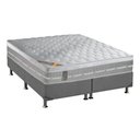Ver imagem 1 de Cama Box Queen: Colchão Molas Pocket Ensacadas Castor Premium Gel + Base CRC Suede Cinza(158x198)