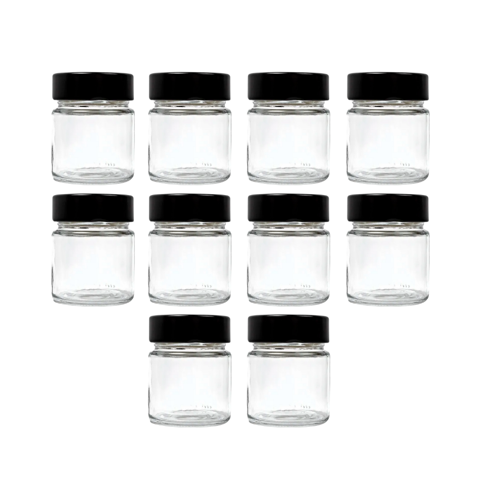 Kit Potes de Vidro Pianezza - Pote de Vidro Alto Pianezza 100ml Preto:10