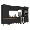 Ver imagem 2 de Armário Cozinha Modulada Completa 314cm com Balcão Veneza Multimóveis Mp3756 Preto/dourado