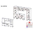 Ver imagem 3 de Armário Cozinha Modulada Completa 314cm com Balcão Veneza Multimóveis Mp3756 Preto/dourado