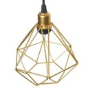 Ver imagem 5 de Luminária Lustre Pendente Aramado Diamante Luxo Pequeno Teto Retrô Dourado Agp Ilumini