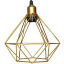 Ver imagem 1 de Luminária Lustre Pendente Aramado Diamante Luxo Pequeno Teto Retrô Dourado Agp Ilumini