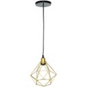 Ver imagem 4 de Luminária Lustre Pendente Aramado Diamante Luxo Pequeno Teto Retrô Dourado Agp Ilumini