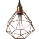 Ver imagem 5 de Luminária Lustre Pendente Aramado Diamante Luxo Pequeno Teto Retrô Cobre Agp Ilumini