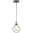 Ver imagem 4 de Luminária Lustre Pendente Aramado Diamante Luxo Pequeno Teto Retrô Cobre Agp Ilumini
