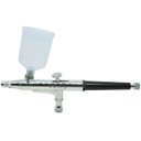 Ver imagem 3 de Caneta Aerógrafo Aerográfica Pistola Dupla Ação Profissional 0,3 mm 2 Canecas Importway IWCA-2C