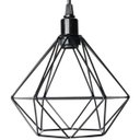 Ver imagem 1 de Luminária Lustre Pendente Aramado Diamante Luxo Pequeno Teto Retrô Preto Agp Ilumini