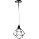 Ver imagem 4 de Luminária Lustre Pendente Aramado Diamante Luxo Pequeno Teto Retrô Preto Agp Ilumini
