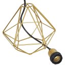 Ver imagem 6 de Kit 3 Luminárias Lustre Pendente Aramado Diamante Luxo Pequeno Teto Retrô Dourado Agp Ilumini