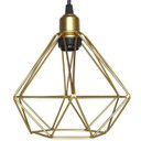 Ver imagem 4 de Kit 3 Luminárias Lustre Pendente Aramado Diamante Luxo Pequeno Teto Retrô Dourado Agp Ilumini