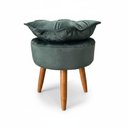 Ver imagem 3 de Poltrona Decorativa Pétala com Puff Veludo Verde Élpis Móveis