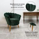Ver imagem 2 de Poltrona Decorativa Pétala com Puff Veludo Verde Élpis Móveis