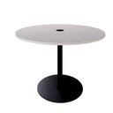 Ver imagem 2 de Mesa de Reunião Redonda 110cm com Plug Tomada F5 Office Cor:cinza Sagrado com Preto