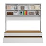 Dormitório Infantil Ônix Guarda Roupa, Aéreo 4 Portas e Bicama Flex Branco - Peternella Móveis - 3