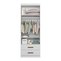 Dormitório Infantil Ônix Guarda Roupa, Aéreo 4 Portas e Bicama Flex Branco - Peternella Móveis - 4