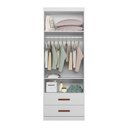 Ver imagem 4 de Dormitório Infantil Ônix Guarda Roupa, Aéreo 4 Portas e Bicama Flex Branco - Peternella Móveis