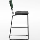 Ver imagem 6 de Kit 05 Banqueta Alta Sala Jantar Fixa Allana L02 Facto Verde Musgo Linho Cinza Escuro - Lyam Decor