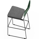 Ver imagem 7 de Kit 05 Banqueta Alta Sala Jantar Fixa Allana L02 Facto Verde Musgo Linho Cinza Escuro - Lyam Decor