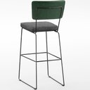 Ver mais imagens de Kit 05 Banqueta Alta Sala Jantar Fixa Allana L02 Facto Verde Musgo Linho Cinza Escuro - Lyam Decor