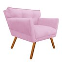 Ver imagem 3 de Poltrona Suede Pés Palito Castanho Rosa Bebê