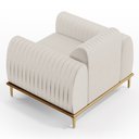 Ver mais imagens de Kit 02 Poltronas Decorativas Base De Madeira Com Pés D'Ouro Molino D02 Linho Cru C-443 - Lyam Decor