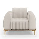 Ver imagem 6 de Kit 02 Poltronas Decorativas Base De Madeira Com Pés D'Ouro Molino D02 Linho Cru C-443 - Lyam Decor