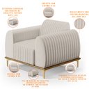 Ver imagem 4 de Kit 02 Poltronas Decorativas Base De Madeira Com Pés D'Ouro Molino D02 Linho Cru C-443 - Lyam Decor