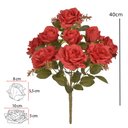 Ver imagem 3 de Buque de Rosa Diana 9 Botoes Vermelho Outono 40cm