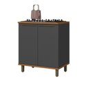 Ver imagem 1 de Balcão com Tampo 2 Portas 80cm para Cozinha Modulada Madri Preto/Freijo/Chumbo