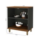 Ver imagem 3 de Balcão com Tampo 2 Portas 80cm para Cozinha Modulada Madri Preto/Freijo/Chumbo