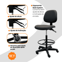 Ver mais imagens de Cadeira Caixa Alta Oficial Operativa Supermercado Nr17 - 1