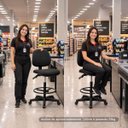 Ver imagem 4 de Cadeira Executiva Caixa Alta NR17 Back System Ergonômica Pistão a Gás Giratória 120kg Preta