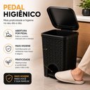Ver imagem 6 de Lixeira Vime Luxo 12L Preta Cesto Lixo Pedal 12 Litros Rattan Cozinha Banheiro Lavabo Escritorio Res