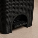 Ver imagem 2 de Lixeira Vime Luxo 12L Preta Cesto Lixo Pedal 12 Litros Rattan Cozinha Banheiro Lavabo Escritorio Res