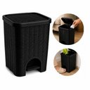 Ver imagem 5 de Lixeira Vime Luxo 12L Preta Cesto Lixo Pedal 12 Litros Rattan Cozinha Banheiro Lavabo Escritorio Res