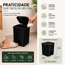 Ver mais imagens de Lixeira Vime Luxo 12L Preta Cesto Lixo Pedal 12 Litros Rattan Cozinha Banheiro Lavabo Escritorio Res