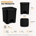 Ver imagem 4 de Lixeira Vime Luxo 12L Preta Cesto Lixo Pedal 12 Litros Rattan Cozinha Banheiro Lavabo Escritorio Res
