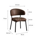Ver imagem 3 de Conjunto 2 Cadeiras de Jantar Folk Tecido Revest Sintético Est.Preta