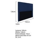 Ver imagem 5 de Cabeceira Casal Marseille P02 140 Cm Suede Azul Marinho