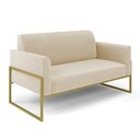 Ver imagem 1 de Sofá Namoradeira Base Industrial Alta Dourado Marisa Suede Bege D03 - D’Rossi
