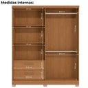 Ver imagem 5 de Guarda Roupa Casal 3p 2g 218x180 Cm C533 Canela Kappesberg