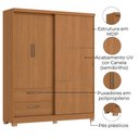 Ver imagem 3 de Guarda Roupa Casal 3p 2g 218x180 Cm C533 Canela Kappesberg