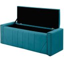 Ver imagem 3 de Calçadeira Baú Casal Queen Estofada Toronto Veludo Azul Safira