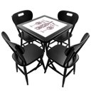 Ver imagem 1 de Conjunto Mesa Madeira Azulejo 60x60cm - Bistrô Fixa 78cm + 4 Cadeiras 43 - Preta - More Wine